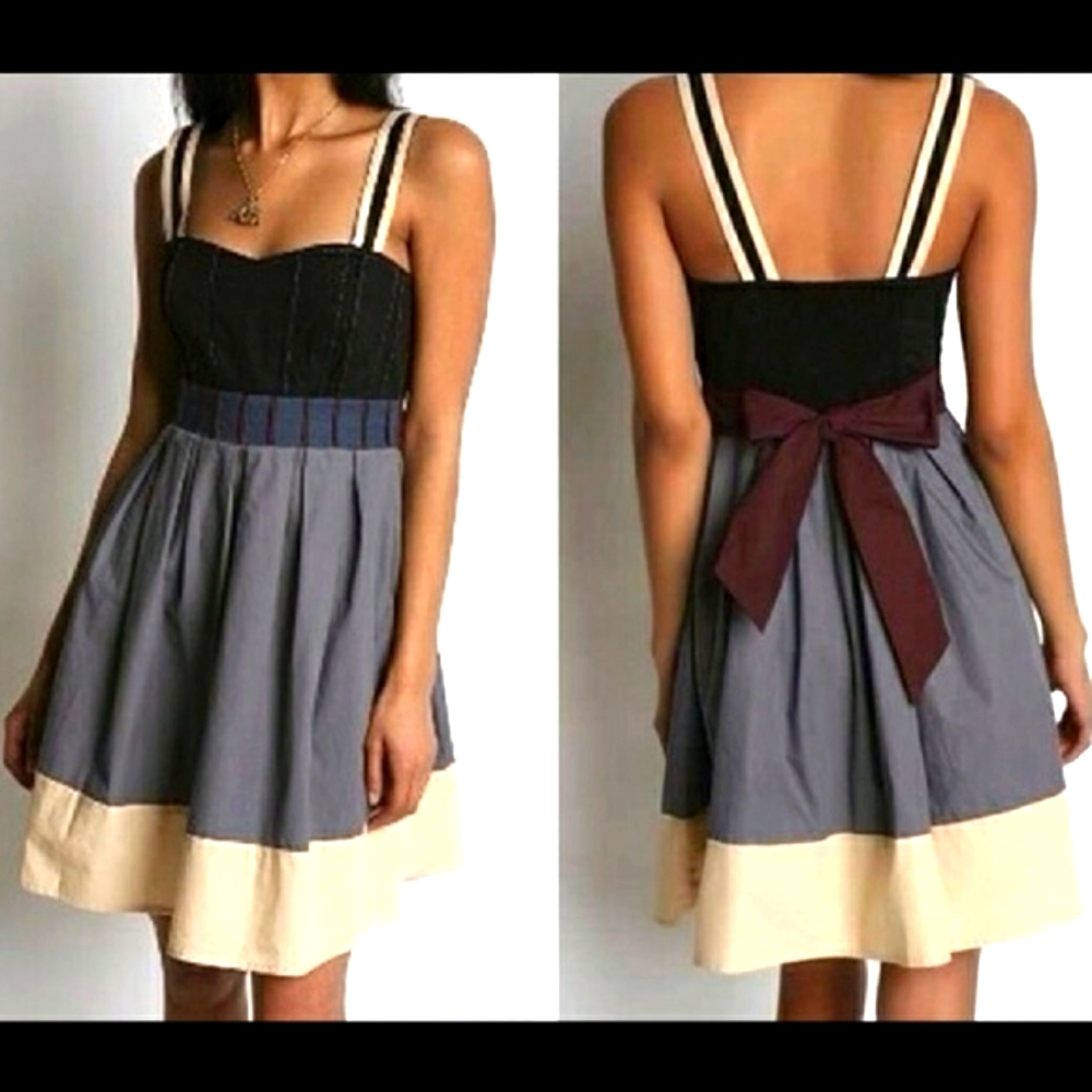 SILENCE + NOISE URBAN OUTFITTERS TIE BACK Tank DRESS Color Block
